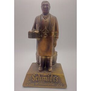 Vintage Schmidts Beer Philadelphia Ale Bartender Statue‎ Advertising